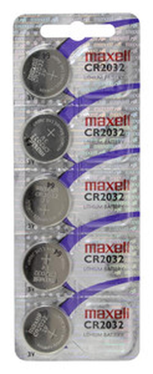 batería de Litio CR2032 de Maxell, ideal para tus dispositivos. Pack de 5 unidades, garantizando rendimiento y durabilidad. Perfecta para relojes, juguetes y mandos a distancia.