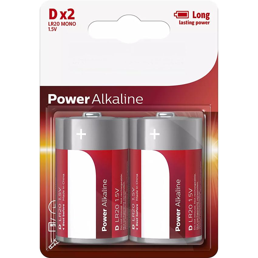 pack de 2 Pilas D Philips LR20P2B/10/ 1.5V/ Alcalinas